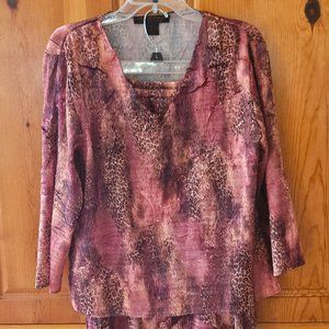 2 piece Pink Animal Print Skirt set